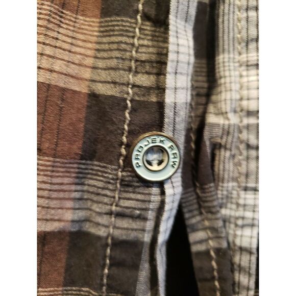 Projek Raw Men Size S Multicolor Shirt Button Up Short Sleeve Plaid - Picture 4 of 5